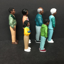 Load image into Gallery viewer, 6pc Pretend Play Multicultural Families African American Dollhouse Dolls (Creative Minds)
