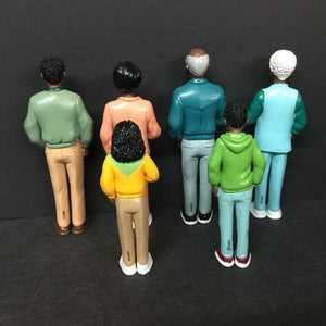 6pc Pretend Play Multicultural Families African American Dollhouse Dolls (Creative Minds)