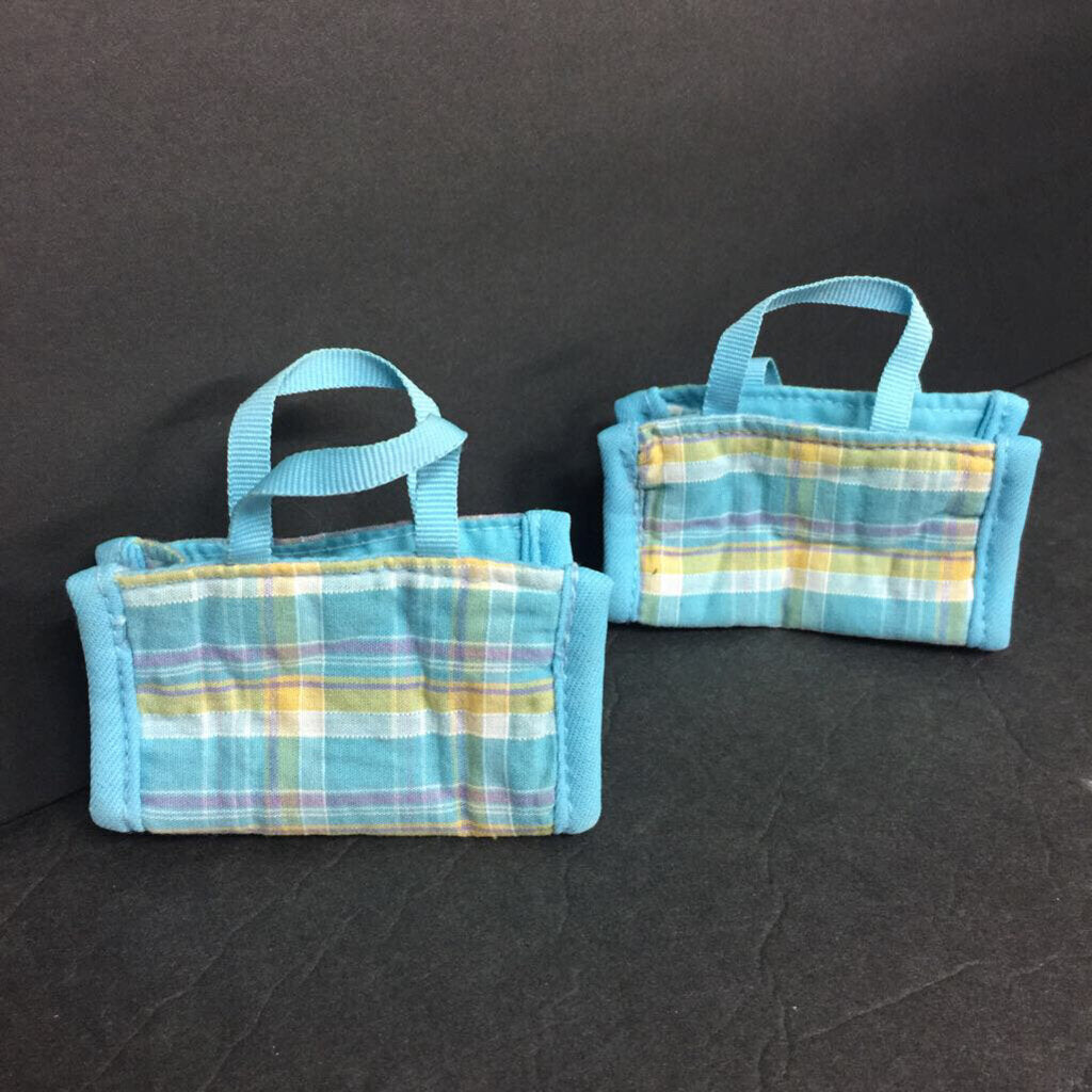 2pk Plaid Mini Pet Tote Bags