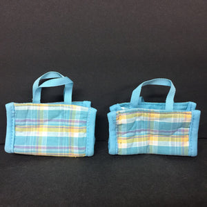 2pk Plaid Mini Pet Tote Bags