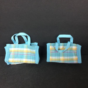 2pk Plaid Mini Pet Tote Bags