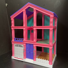 Load image into Gallery viewer, 3 Story Dollhouse Play Set with Working Garage &amp; Elevator Battery Operated
