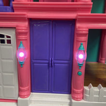 Load image into Gallery viewer, 3 Story Dollhouse Play Set with Working Garage &amp; Elevator Battery Operated
