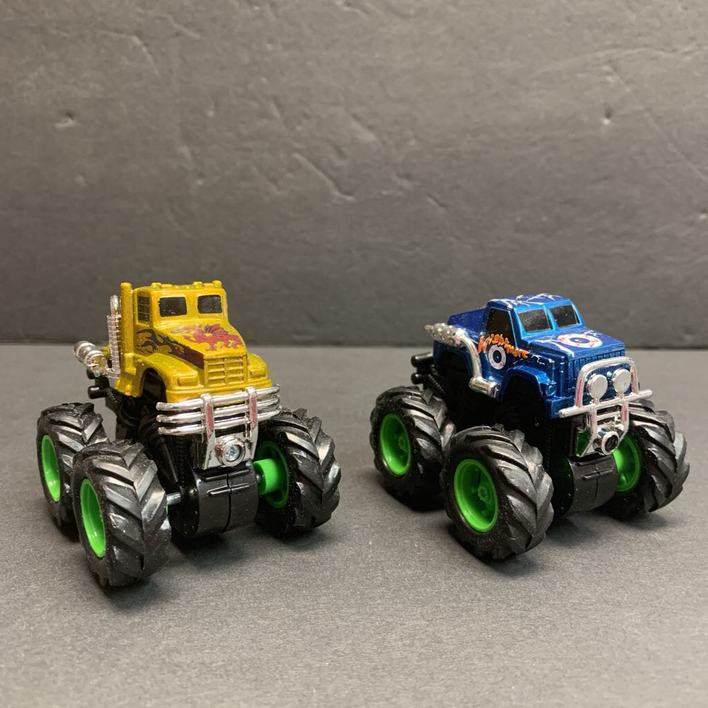 2pk Mini Push & Go Monster Trucks