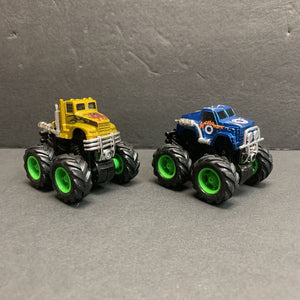 2pk Mini Push & Go Monster Trucks