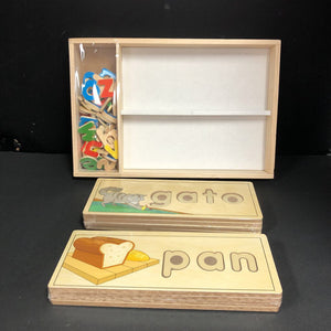 Wooden Spanish See & Spell Learning Puzzle in Wooden Tray (NEW)