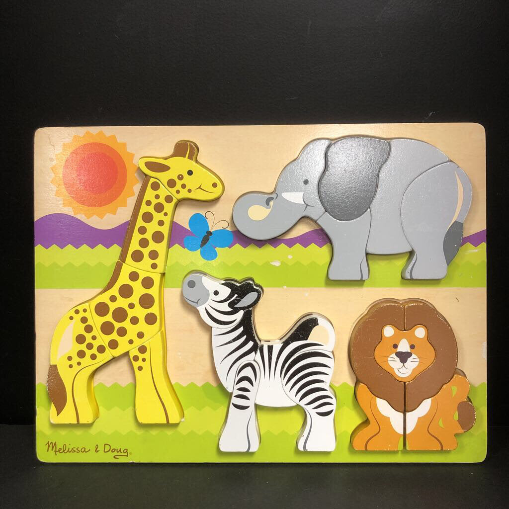 20pc Wooden Safari Chunky Jigsaw Puzzle