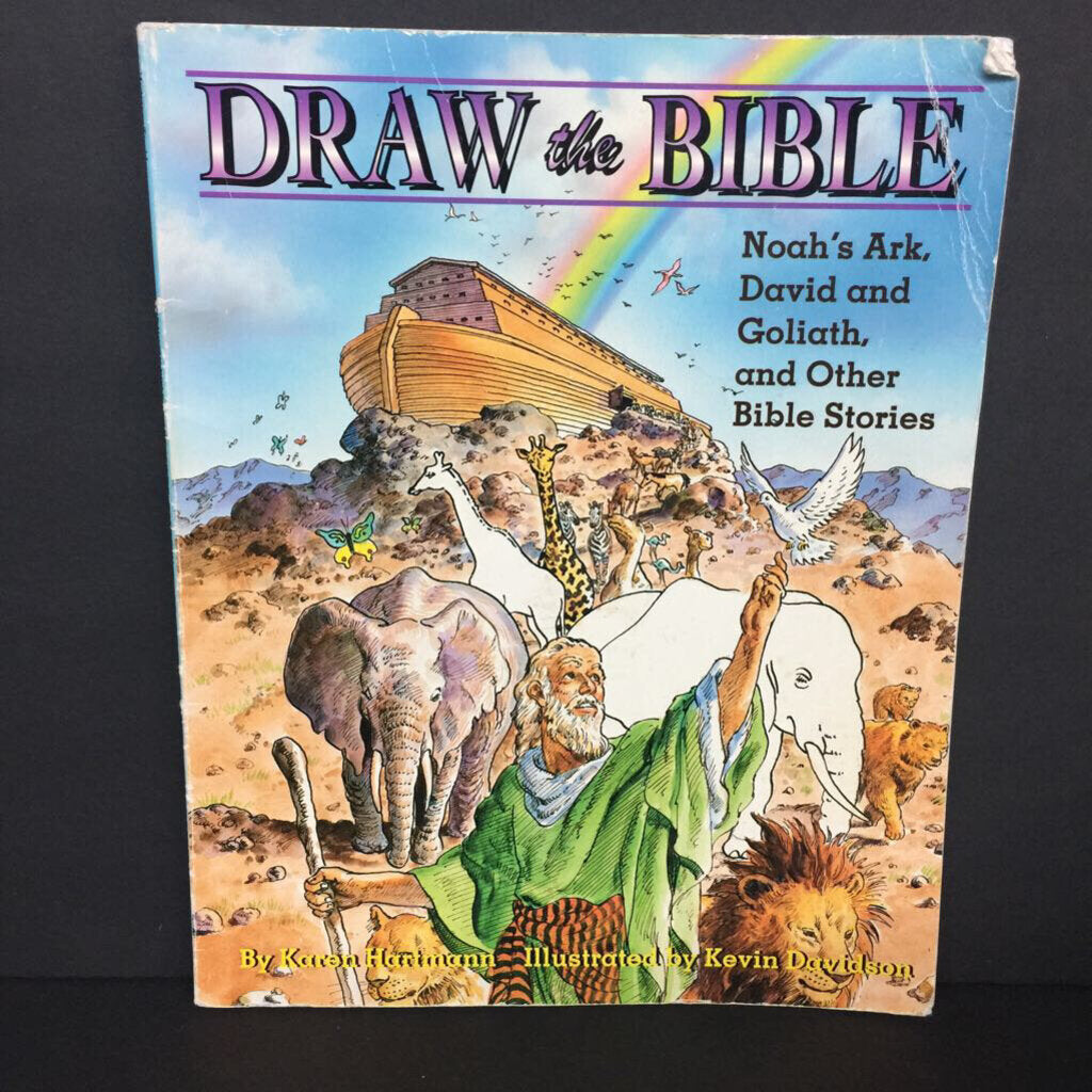Draw the Bible (Noah's Ark, David and Goliath, and Other Bible Stories) (Karen Hartmann) -activity religion paperback