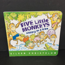 Load image into Gallery viewer, Five Little Monkeys Sitting in a Tree (Eileen Christelow) -character board
