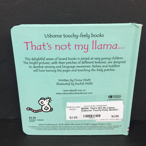 That's Not My Llama... (Usborne Touchy-Feely Books) -touch & feel board