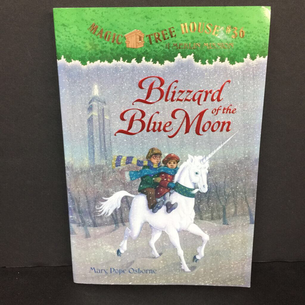 Blizzard of the Blue Moon (Magic Tree House: A Merlin Mission) (Mary Pope Osborne) (Sparkly Cover) -series paperback