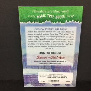 Blizzard of the Blue Moon (Magic Tree House: A Merlin Mission) (Mary Pope Osborne) (Sparkly Cover) -series paperback