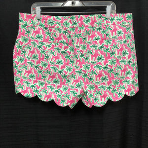 Shelby Palm-Tree Scalloped Shorts