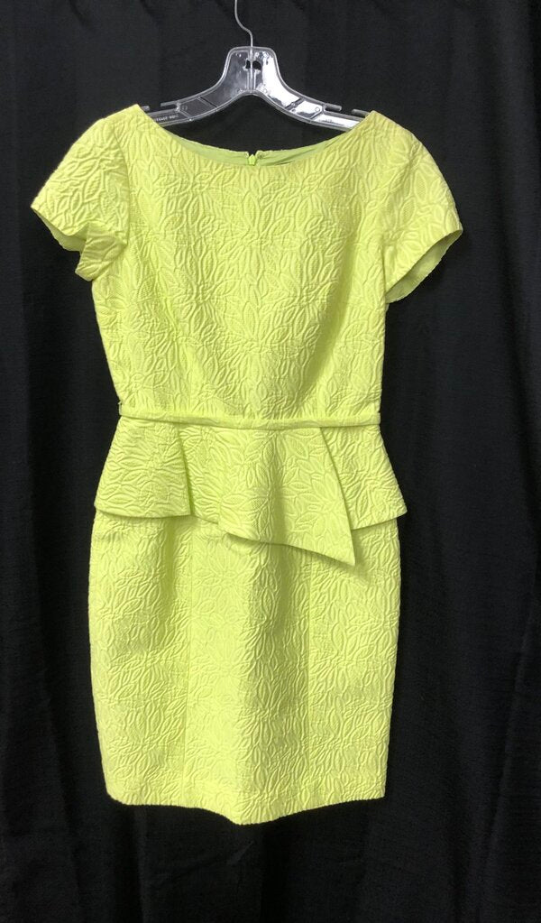 Textured Floral Flounce Embossed Peplum Dress (Rickie Freeman for Teri Jon)