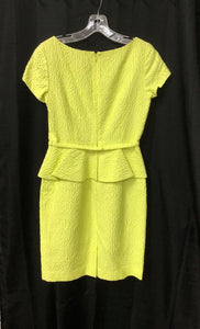 Textured Floral Flounce Embossed Peplum Dress (Rickie Freeman for Teri Jon)