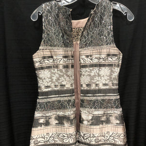 Collage Fit & Flare Cocktail Dress (Kay Unger New York)