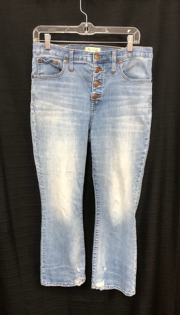 Cali Demi Boot Cutt Distressed Denim Jeans Pants