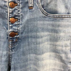 Cali Demi Boot Cutt Distressed Denim Jeans Pants