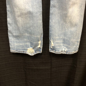 Cali Demi Boot Cutt Distressed Denim Jeans Pants