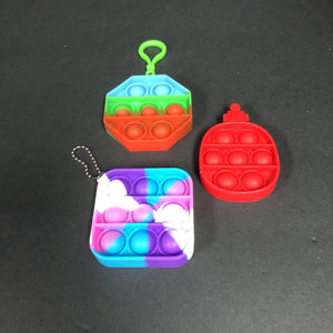 3pk Mini Sensory Pop-It Keychains