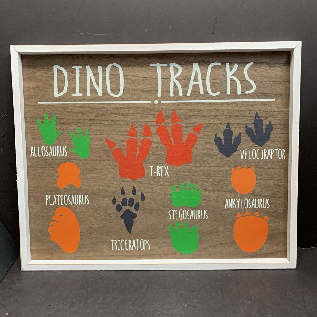 Dino Tracks Wooden Sign