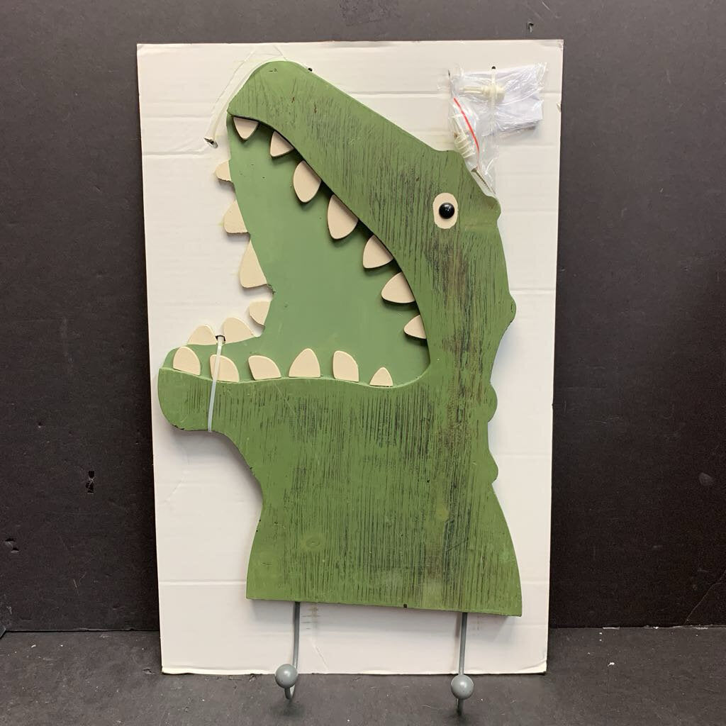 Wooden Dinosaur w/Hooks Coat Rack (NEW)