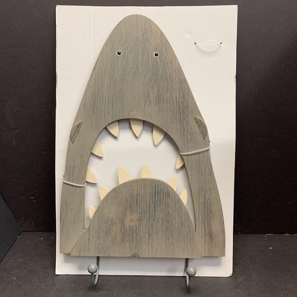Wooden Shark w/Hooks Coat Rack (NEW)
