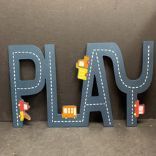 Load image into Gallery viewer, Wooden "Play" Car Road Sign
