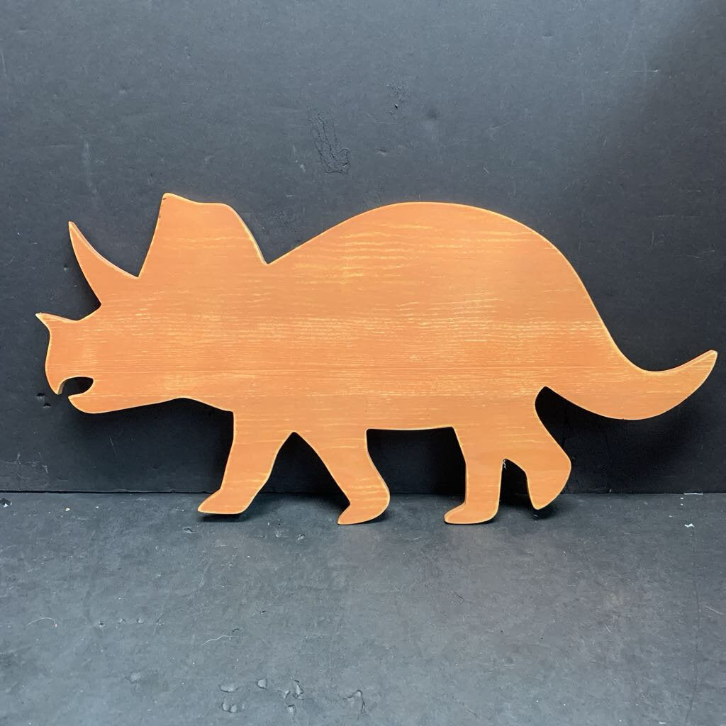 Wooden Triceratops Dinosaur Sign