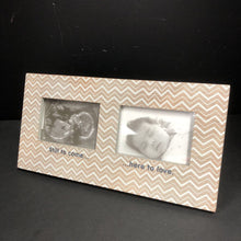 Load image into Gallery viewer, Wooden "Still to come..." Chevron Baby Photo Frame
