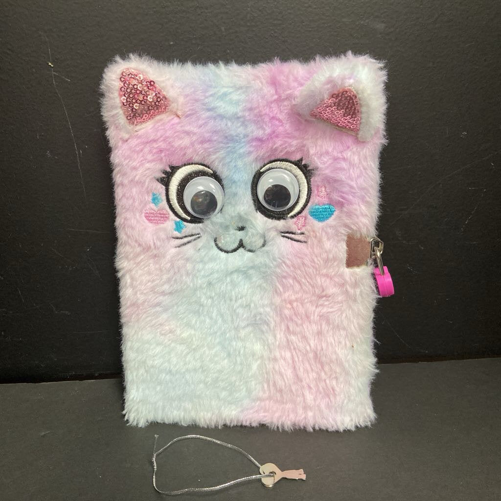 Cat Fuzzy Diary w/Lock & Keys