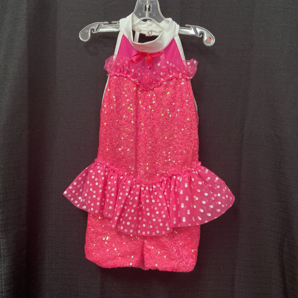Girls Sequin Polka Dot Leotard Costume