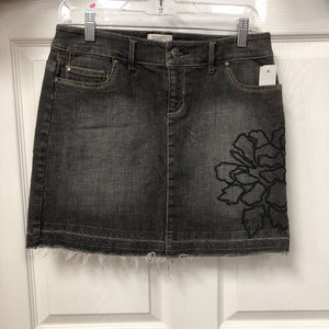 Blanc Flower Denim Mini Skirt