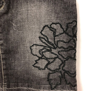 Blanc Flower Denim Mini Skirt