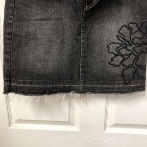 Blanc Flower Denim Mini Skirt