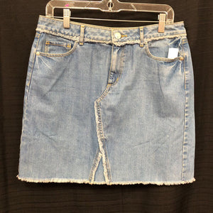 Raw Hem Denim Mini Skirt