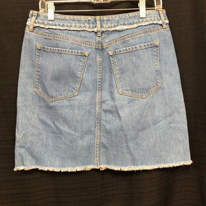 Raw Hem Denim Mini Skirt
