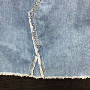 Raw Hem Denim Mini Skirt