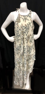 Tiered Asymmetrical Pleated Floral Dress
