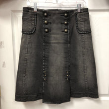 Load image into Gallery viewer, Studded Knee-Length Denim Skirt
