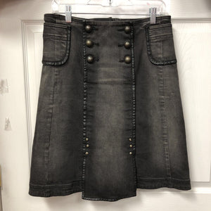 Studded Knee-Length Denim Skirt
