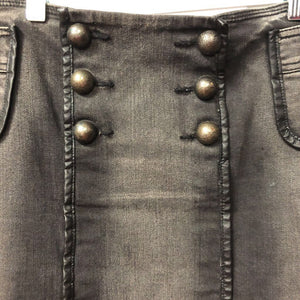 Studded Knee-Length Denim Skirt