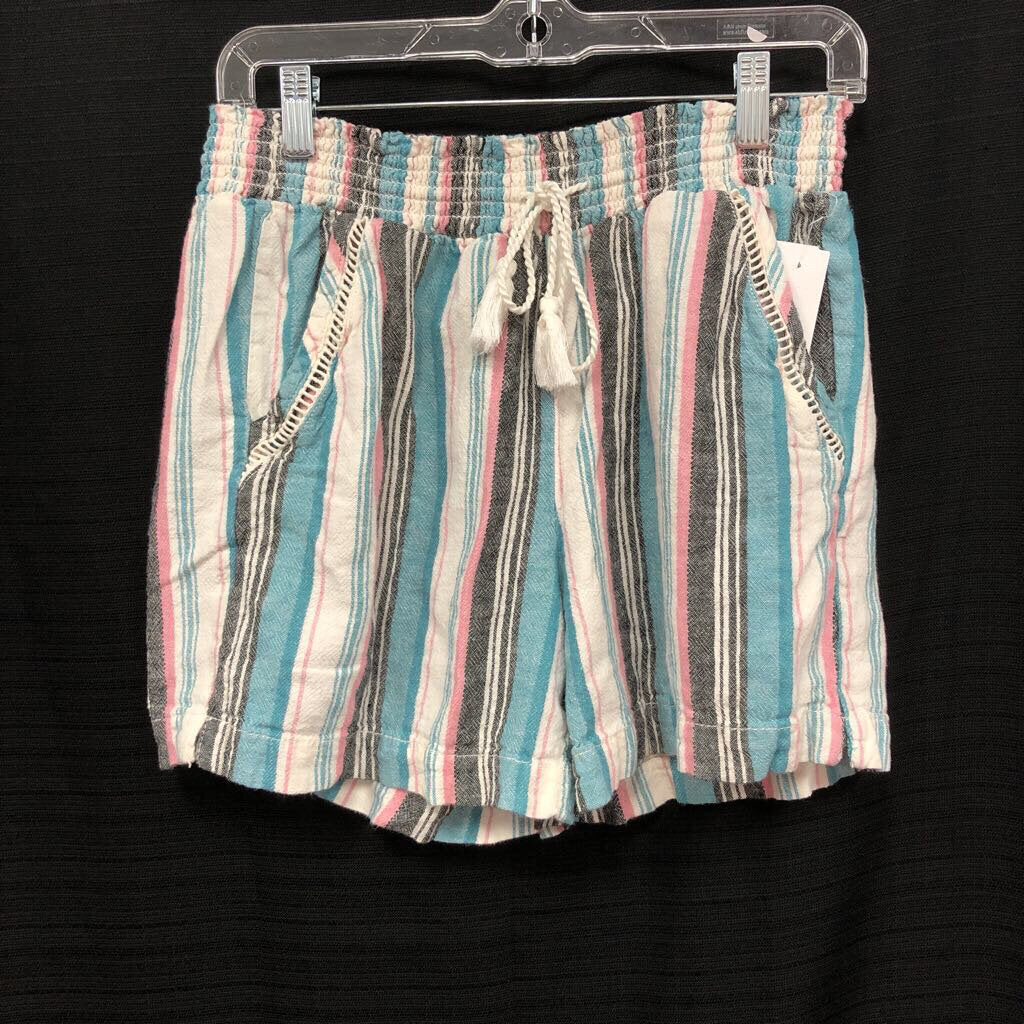 Striped Linen Blend Pull-On Shorts (Briggs)