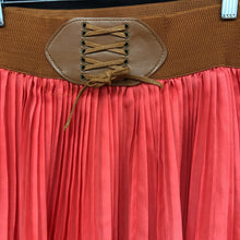 Load image into Gallery viewer, Pleated &amp; Belted Accordion High-Low Skirt
