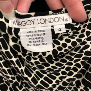 Ruched Draped Neckline Dress (Maggy London)