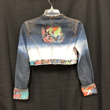 Load image into Gallery viewer, Cropped Embellished Denim Jacket
