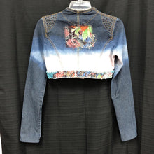 Load image into Gallery viewer, Cropped Embellished Denim Jacket
