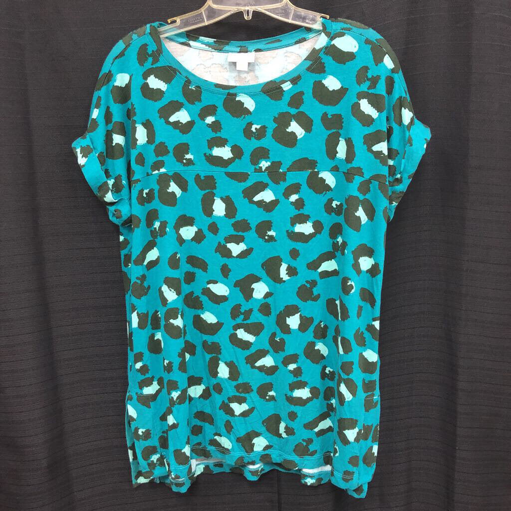 Leah Animal Print Drop SHoulder Cuff Tunic