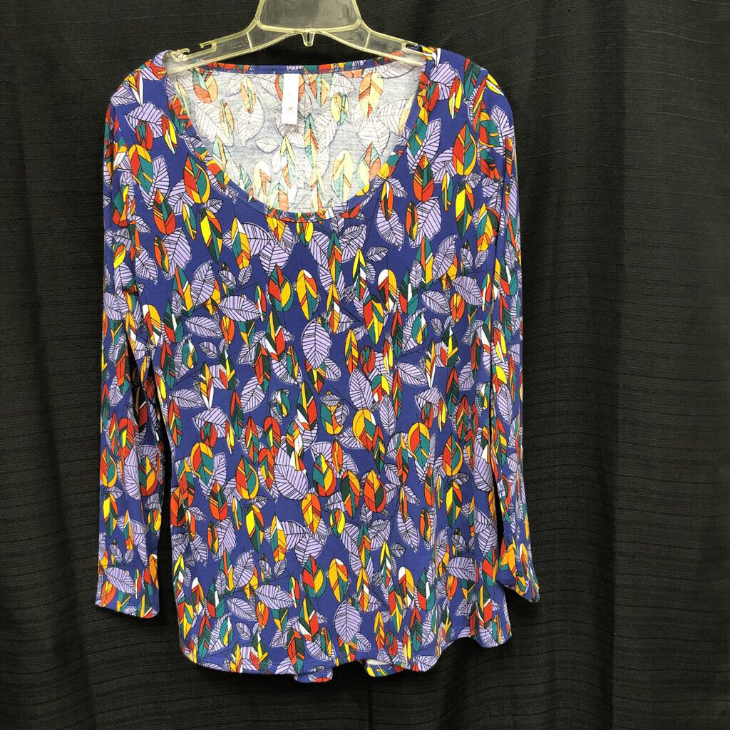 Lynnae Leaf Print Top