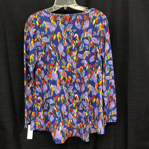 Lynnae Leaf Print Top